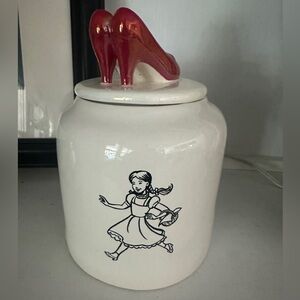 Rae Dunn Cream Color Cookie Jar/Canister with Ruby Red Shoes